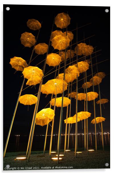  The Famous Umbrella Sculpture in Thessaloniki, Gr Acrylic by Nic Croad