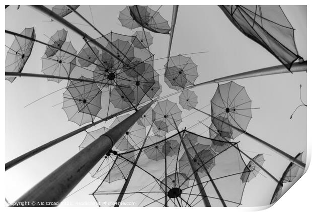  The Famous Umbrella Sculpture in Thessaloniki, Gr Print by Nic Croad