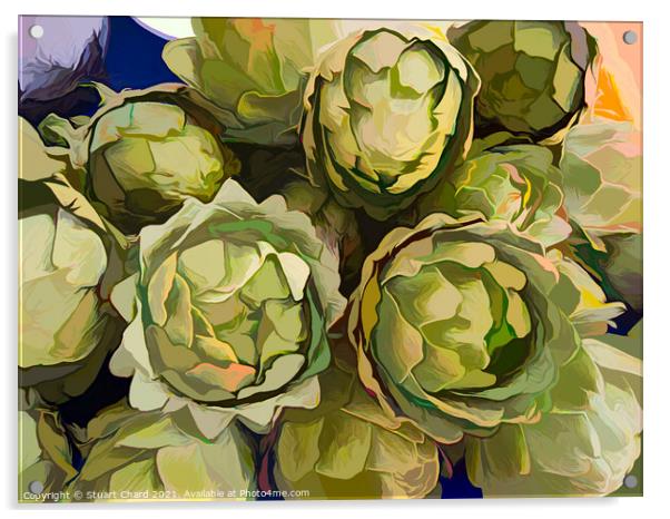 Artichokes artwork Acrylic by Travel and Pixels 