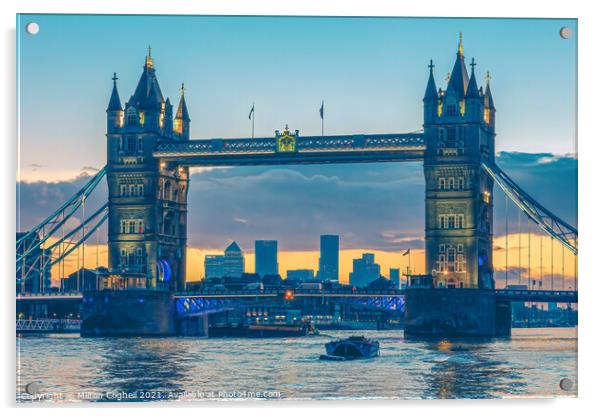 Tower Bridge Sunrise  Acrylic by Milton Cogheil