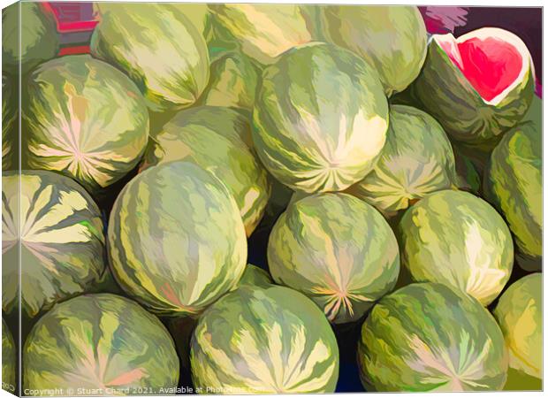 Watermelon Artwork Canvas Print by Travel and Pixels 