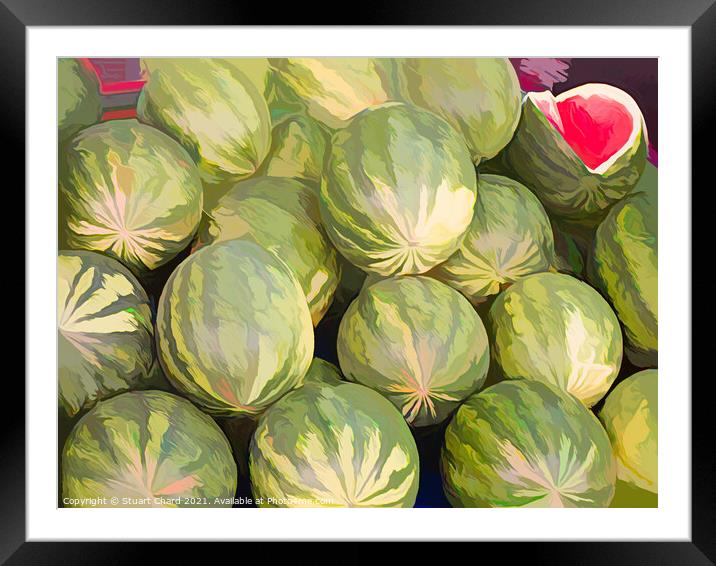 Watermelon Artwork Framed Mounted Print by Travel and Pixels 