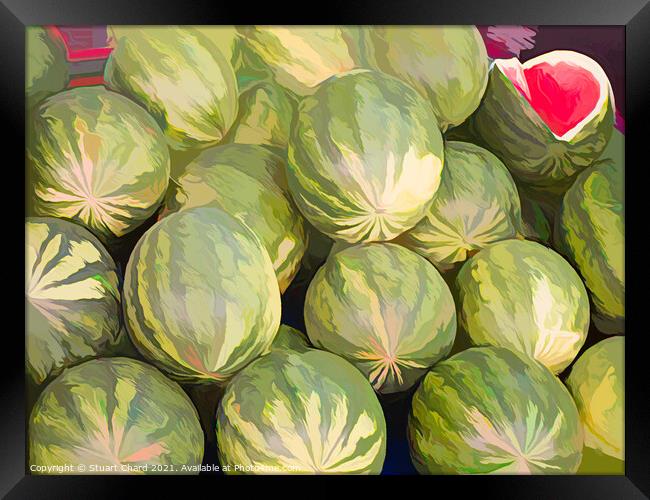 Watermelon Artwork Framed Print by Travel and Pixels 
