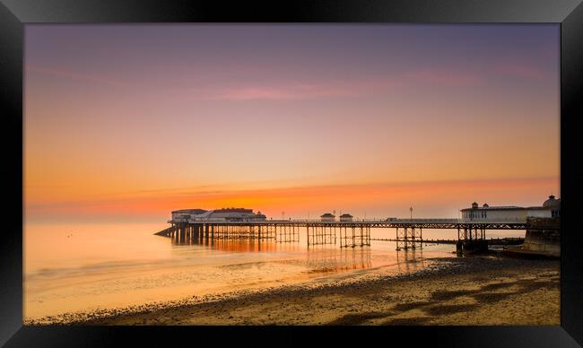 Cromer pier at sunrise. Framed Print by Bill Allsopp