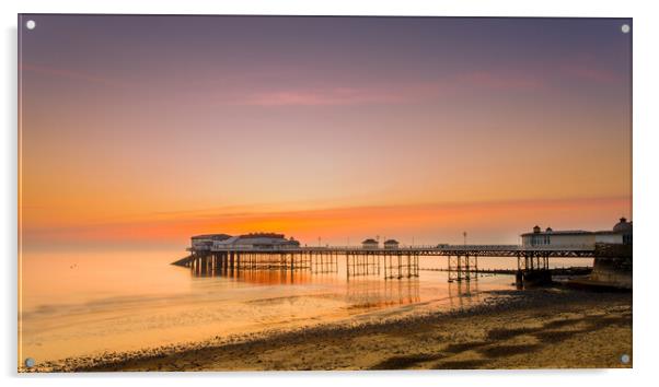 Cromer pier at sunrise. Acrylic by Bill Allsopp