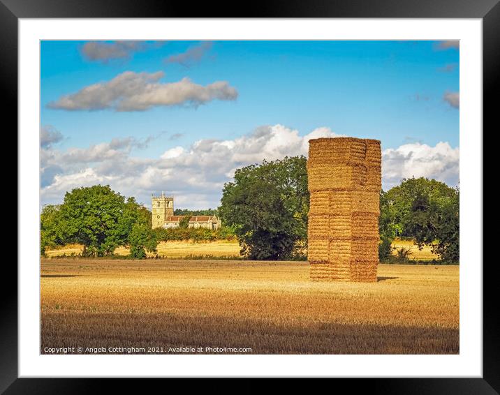 Tall Haystack at Skipwith Framed Mounted Print by Angela Cottingham