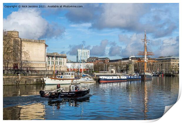 Bristol Floating Harbour by Narrow Quay  Print by Nick Jenkins