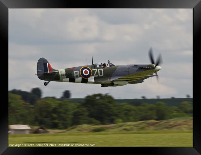 Low level RAF Spitfire Framed Print by Keith Campbell