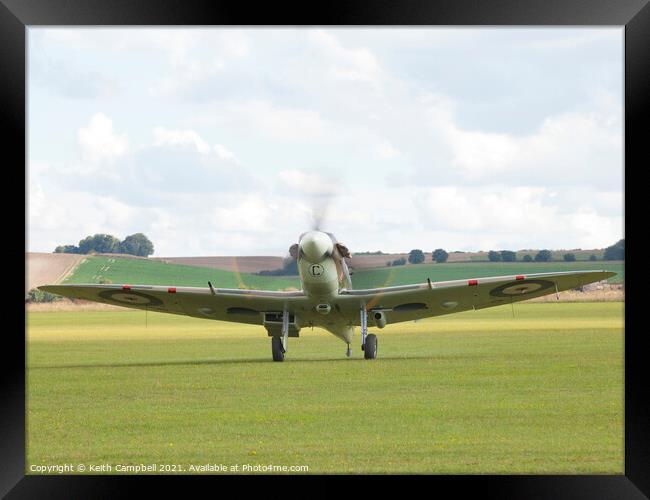 RAF Spitfire taxiing Framed Print by Keith Campbell