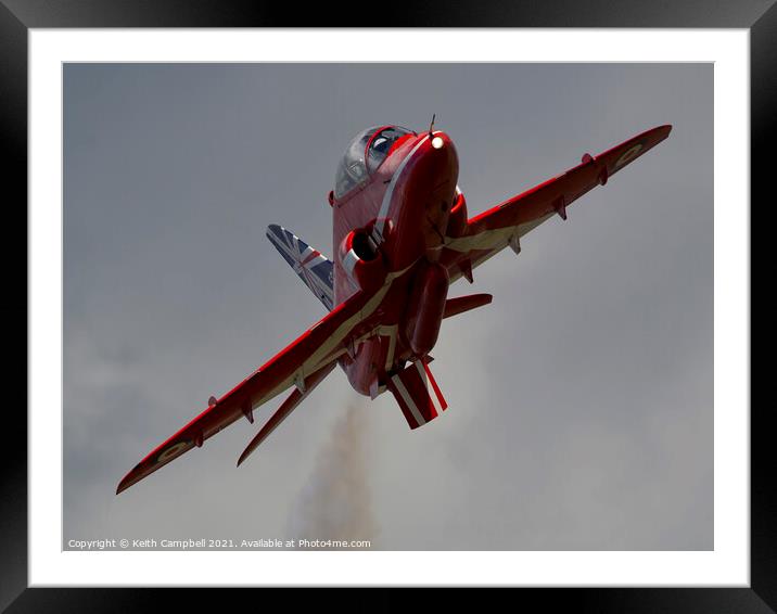 RAF Red Arrows Hawk Framed Mounted Print by Keith Campbell