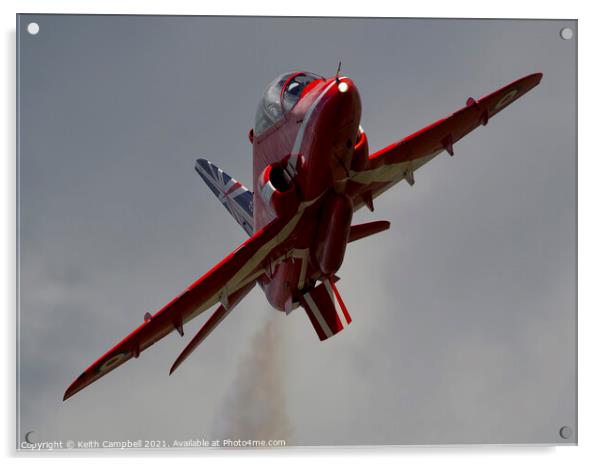 RAF Red Arrows Hawk Acrylic by Keith Campbell