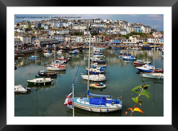 The little busy harbour of Brixham Framed Mounted Print by Frank Irwin