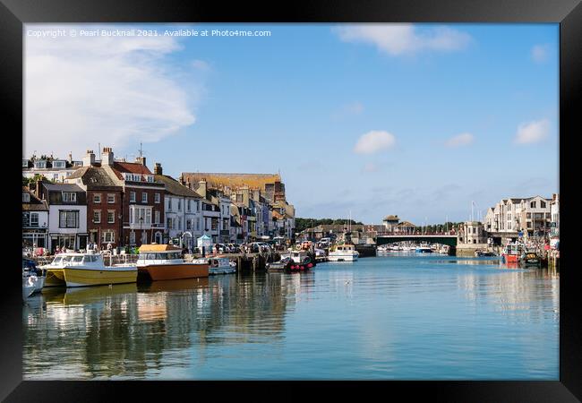 Town Bridge and Weymouth Harbour Framed Print by Pearl Bucknall