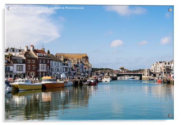 Town Bridge and Weymouth Harbour Acrylic by Pearl Bucknall