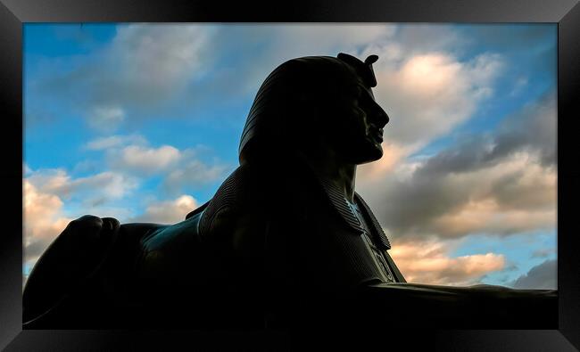 Egyptian style Sphinx in silhouette Framed Print by tim miller