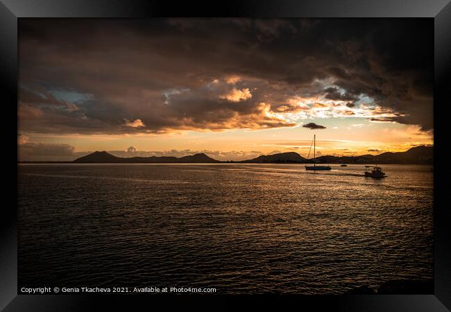 Stormy Mallorcan sky Framed Print by Genia Tkacheva