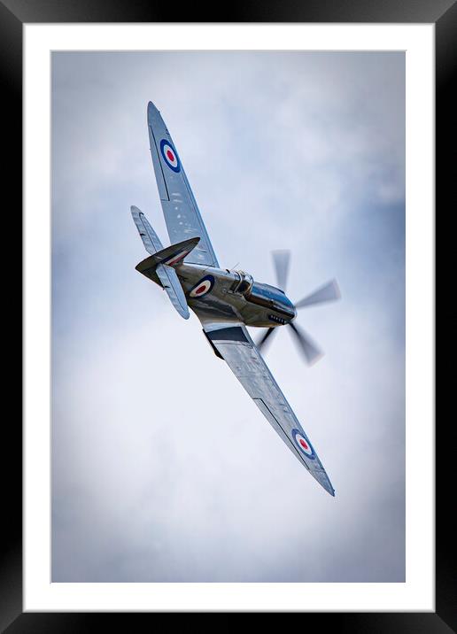 Spitfire PS915 Framed Mounted Print by J Biggadike