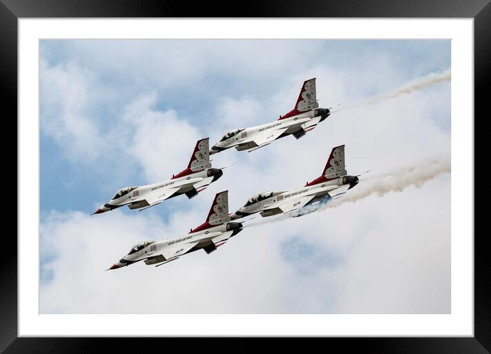 USAF Thunderbirds F-16s Framed Mounted Print by J Biggadike