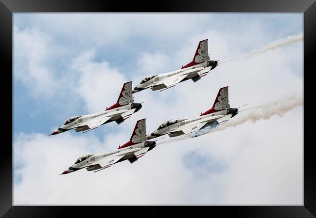 USAF Thunderbirds F-16s Framed Print by J Biggadike