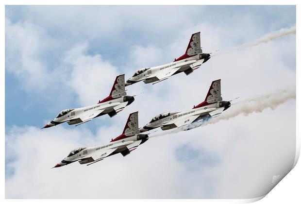 USAF Thunderbirds F-16s Print by J Biggadike