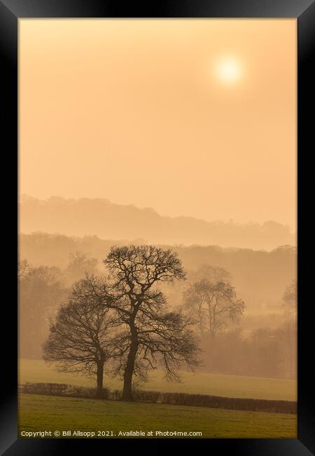 Misty sunset. Framed Print by Bill Allsopp