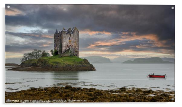 castle stalker scotland Acrylic by Alan Tunnicliffe