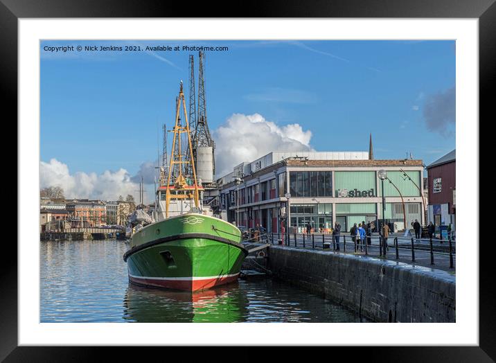 Bristol Harbour,Bee and the M Shed Framed Mounted Print by Nick Jenkins