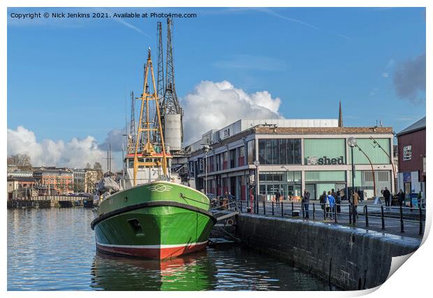 Bristol Harbour,Bee and the M Shed Print by Nick Jenkins