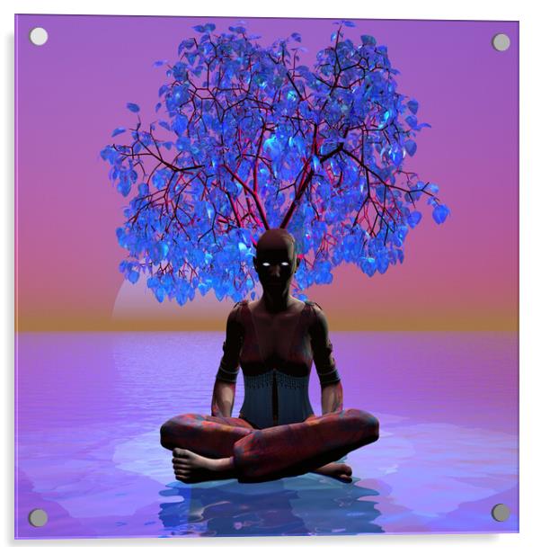 Meditation Tree Acrylic by Matthew Lacey