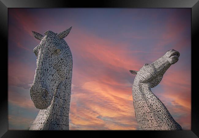 Colours of Kelpies Framed Print by Duncan Loraine