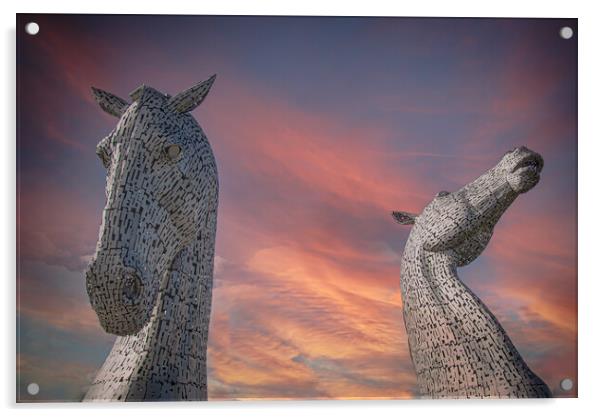 Colours of Kelpies Acrylic by Duncan Loraine