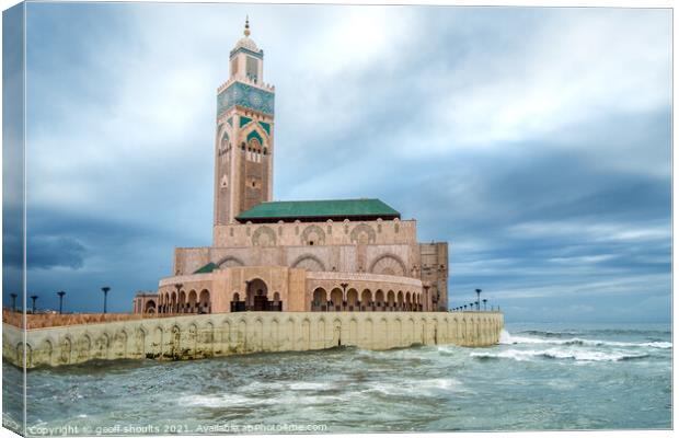 Hassan II Mosque Canvas Print by geoff shoults