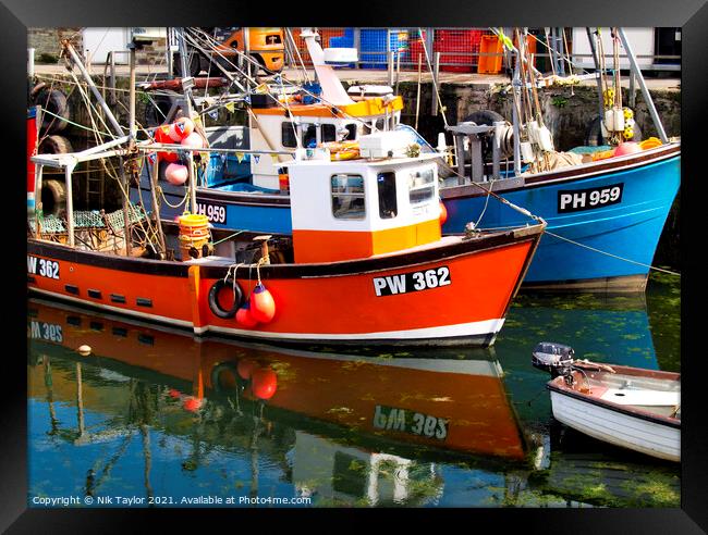 Cornish fishing boats Framed Print by Nik Taylor