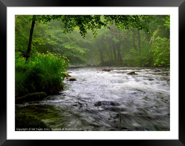 Misty Morning on the River Barle Framed Mounted Print by Nik Taylor