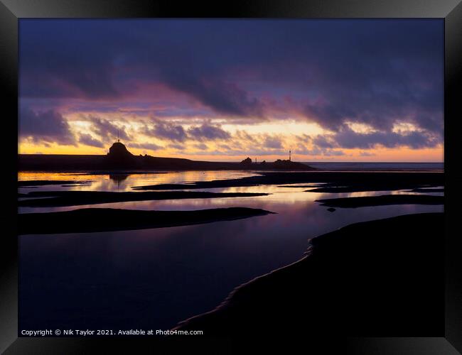 Cornish sunset  Framed Print by Nik Taylor