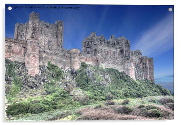 Bamburgh Castle Acrylic by Ian Jeffrey