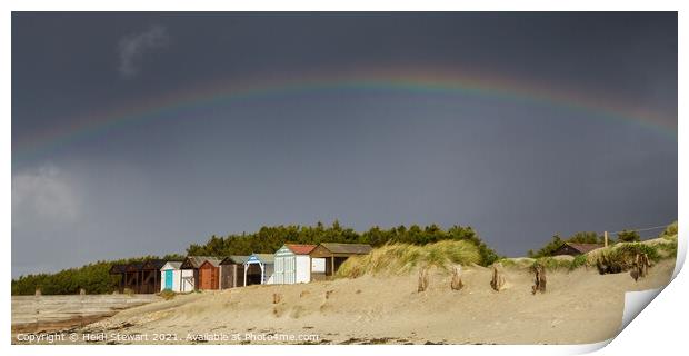 Rainbow and Beach Huts Print by Heidi Stewart