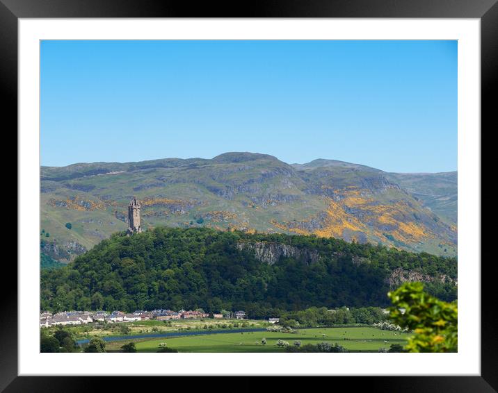 The Ochil Hills and Wallace Monument. Framed Mounted Print by Tommy Dickson