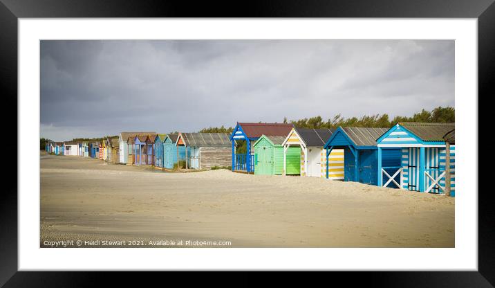 Colourful Beach Huts Framed Mounted Print by Heidi Stewart