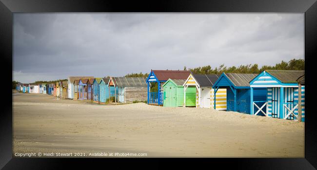 Colourful Beach Huts Framed Print by Heidi Stewart