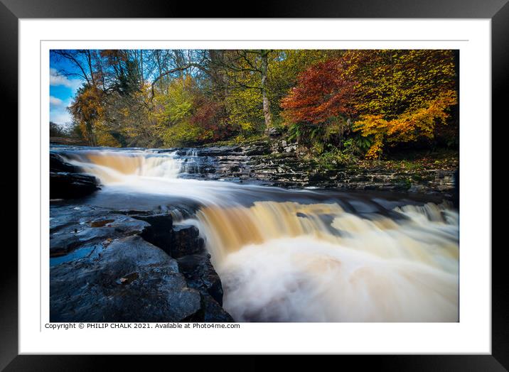 Stainforth foss  waterfall near Settle in the Yorkshire dales 284  Framed Mounted Print by PHILIP CHALK
