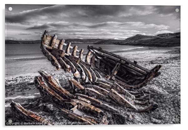 The Reaper Talmine Beach Sutherland Scotland Acrylic by Barbara Jones
