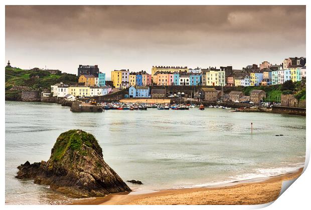 North Beach Tenby, Pembrokeshire, Wales, UK Print by Mark Llewellyn