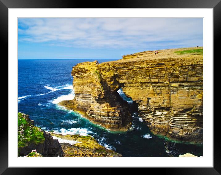 Yesnaby Cliffs Framed Mounted Print by Steven Watson
