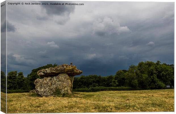 St Lythans Burial Chamber Vale of Glamorgan south  Canvas Print by Nick Jenkins