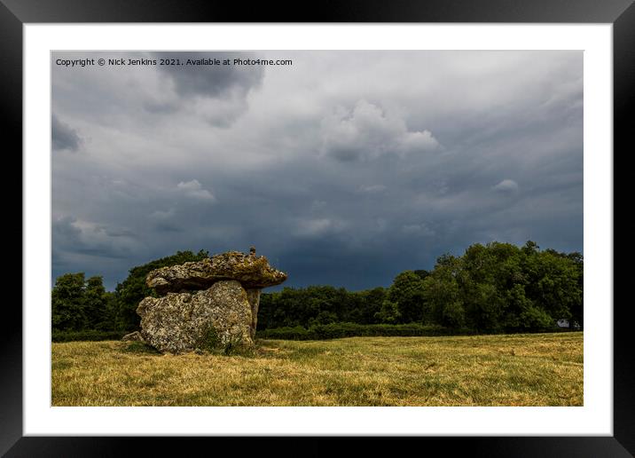 St Lythans Burial Chamber Vale of Glamorgan south  Framed Mounted Print by Nick Jenkins