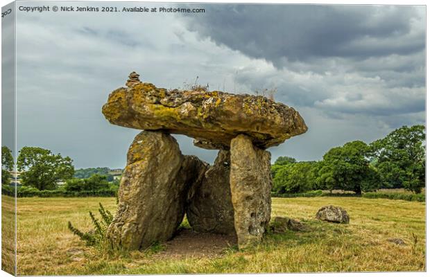 St Lythans Burial Chamber Vale of Glamorgan Cardif Canvas Print by Nick Jenkins