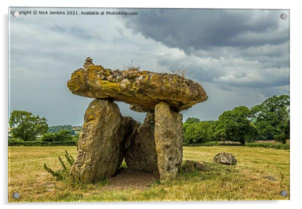 St Lythans Burial Chamber Vale of Glamorgan Cardif Acrylic by Nick Jenkins