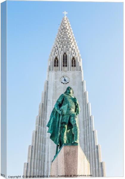 Leif Erikson Statue, Reykjavik, Iceland Canvas Print by Graham Prentice