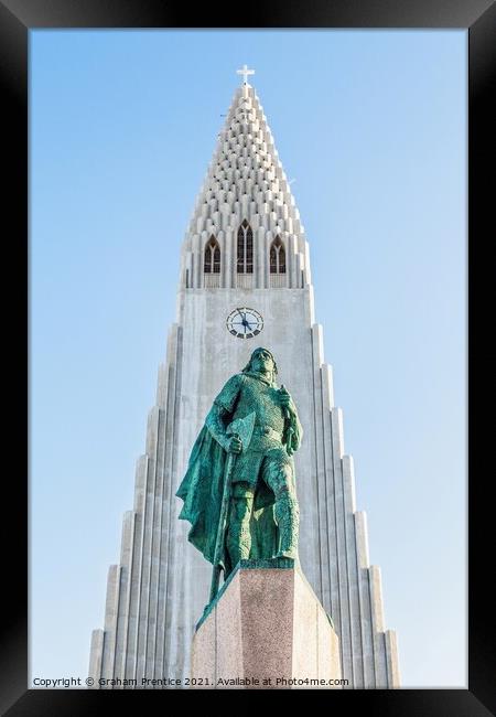 Leif Erikson Statue, Reykjavik, Iceland Framed Print by Graham Prentice